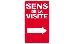 sens de la visite flèche droite - 25x15cm - Sticker/autocollant