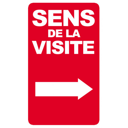 sens de la visite flèche droite - 15x9cm - Sticker/autocollant