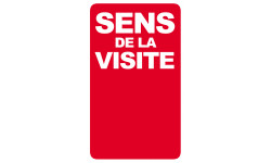 sens de la visite rouge - 25x15cm - Sticker/autocollant