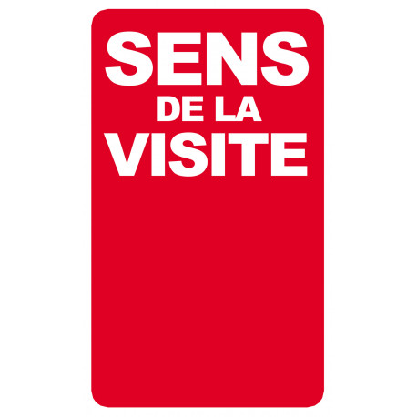 sens de la visite rouge - 25x15cm - Sticker/autocollant