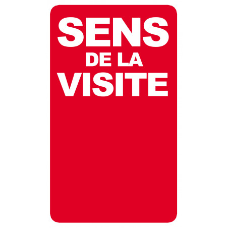 sens de la visite rouge - 15x9cm - Sticker/autocollant