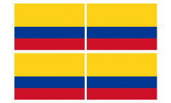 Drapeau Colombie - 4 stickers - 9.5 x 6.3 cm - Sticker/autocollant