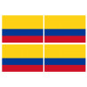 Drapeau Colombie - 4 stickers - 9.5 x 6.3 cm - Sticker/autocollant