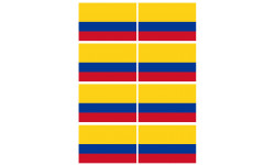 Drapeau Colombie - 8 stickers - 9.5 x 6.3 cm - Sticker/autocollant