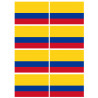 Drapeau Colombie - 8 stickers - 9.5 x 6.3 cm - Sticker/autocollant