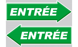 entrée flèche gauche et droite - 2 stickers 29,7x10cm - Sticker/autocollant