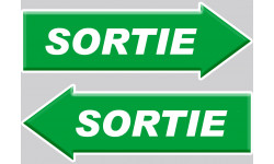 sortie flèche droite et gauche - 2 stickers 20x7cm - Sticker/autocollant