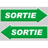 sortie flèche droite et gauche - 2 stickers 20x7cm - Sticker/autocollant