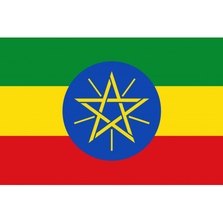 Drapeau Ethiopie - 15x10cm - Sticker/autocollant