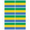 Drapeau Gabon - 8 stickers - 9.5 x 6.3 cm - Sticker/autocollant