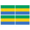 Drapeau Gabon - 4 stickers - 9.5 x 6.3 cm - Sticker/autocollant