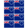 Drapeau îles Cook - 8 stickers - 9.5 x 6.3 cm - Sticker/autocollant