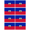 Drapeau Haïti - 8 stickers - 9.5 x 6.3 cm - Sticker/autocollant