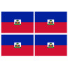 Drapeau Haïti - 4 stickers - 9.5 x 6.3 cm - Sticker/autocollant