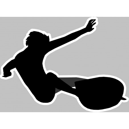 silhouette surf - 20x15cm - Sticker/autocollant