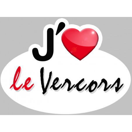 J'aime le Vercors - 15x11cm - Sticker/autocollant