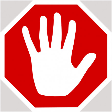 STOP MAIN - 10x10cm - Sticker/autocollant