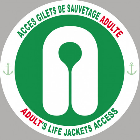 ACCES GILETS DE SAUVETAGE ADULTE - 5cm - Sticker/autocollant