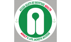 ACCES GILETS DE SAUVETAGE ADULTE - 10cm - Sticker/autocollant