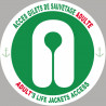 ACCES GILETS DE SAUVETAGE ADULTE - 15cm - Sticker/autocollant