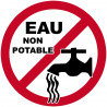 pictogramme eau non potable - 20cm - Sticker/autocollant