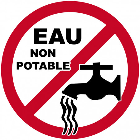 eau non potable - 10cm - Sticker/autocollant