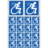 handisport fauteuil - 2 stickers de 10cm / 16 stickers de 5cm - Sticker/autocollant