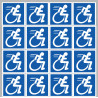 handisport fauteuil - 16 stickers de 5cm - Sticker/autocollant