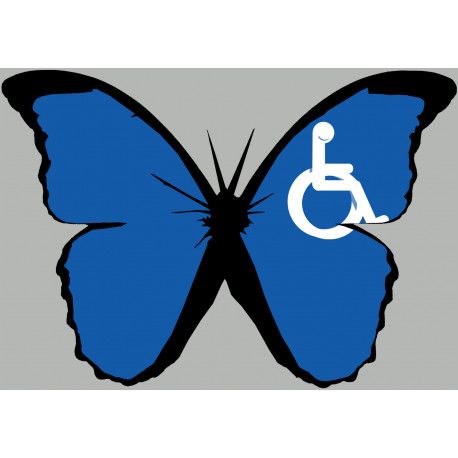 effet papillon Handicap moteur - 10x7cm - Sticker/autocollant