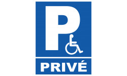 Parking handicap privé - 10x7,5cm - Sticker/autocollant