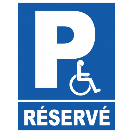 Parking handicap réservé privé - 10x7,7cm - Sticker/autocollant