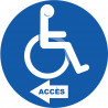 accès toilettes pour handicapés gauche - 15cm - Sticker/autocollant