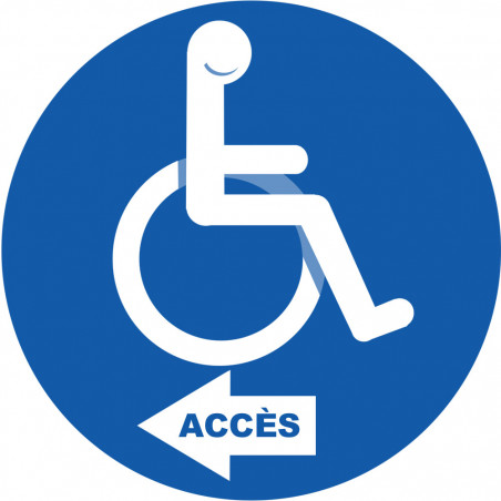 accès toilettes pour handicapés gauche - 10cm - Sticker/autocollant