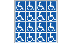 handicape moteur - 16 stickers de 5cm - Sticker/autocollant