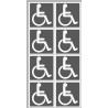 handicap moteur gris - 8 stickers de 5cm - Sticker/autocollant