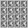 handisport fauteuil gris - 18 stickers de 5cm - Sticker/autocollant