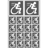 handisport fauteuil gris - 2 stickers de 10cm et 16 stickers de 5cm - Sticker/autocollant