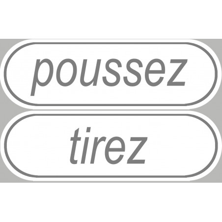 signalétique poussez tirez - 2 stickers de 29x9cm - Sticker/autocollant