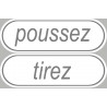 poussez tirez - 2 stickers de 15x4.8cm - Sticker/autocollant