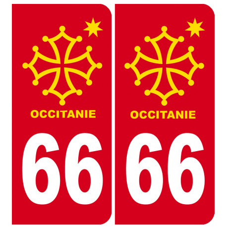 immatriculation 66 Occitanie - Sticker/autocollant