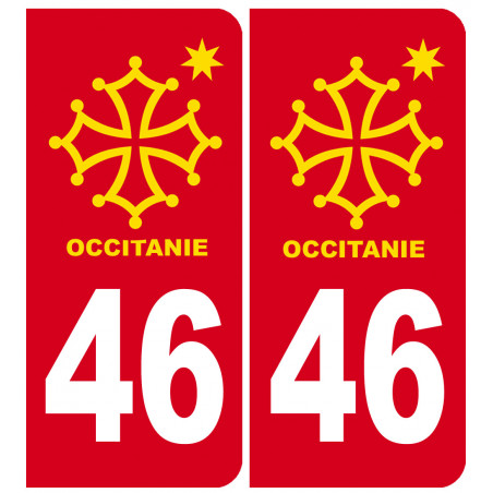 immatriculation 46 Occitanie - Sticker/autocollant