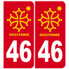 immatriculation 46 Occitanie - Sticker/autocollant