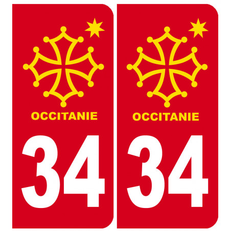 immatriculation 34 Occitanie - Sticker/autocollant