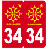 immatriculation 34 Occitanie - Sticker/autocollant