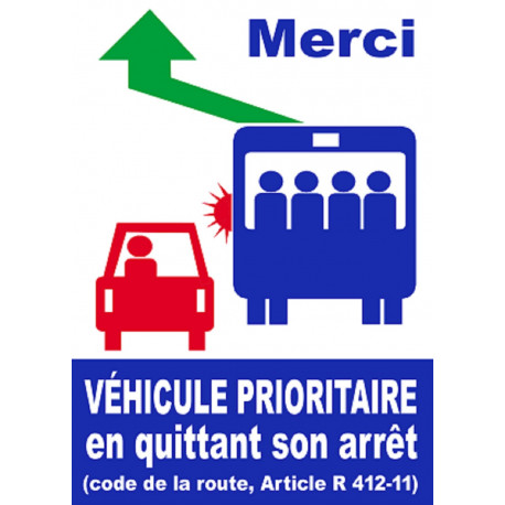 véhicule prioritaire carré - 21x29,7cm - Sticker/autocollant