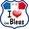 I love les bleus ! - 15x15cm - Sticker/autocollant