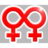 amour infini lgbt lesbien - 5x4cm - Sticker/autocollant