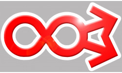 amour infini lgbt gay - 10x5.8cm - Sticker/autocollant