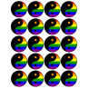 YIN YANG LGBT - 20 stickers de 5cm - Sticker/autocollant