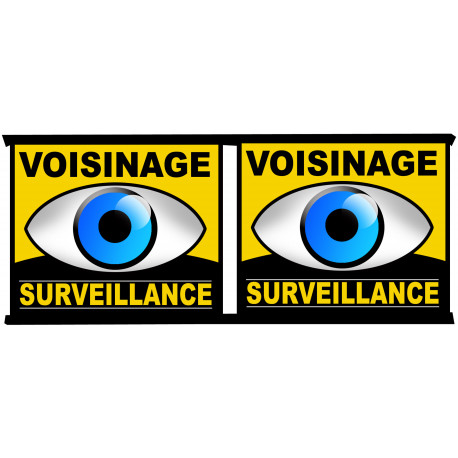 voisinage surveillance - 2fois 10cm - Sticker/autocollant